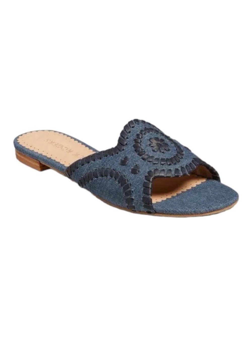 Jack Rogers Thompson Denim Whipstitch Slides